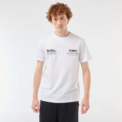 Solid Cotton 'Alpine' Print T-Shirt WHITE
