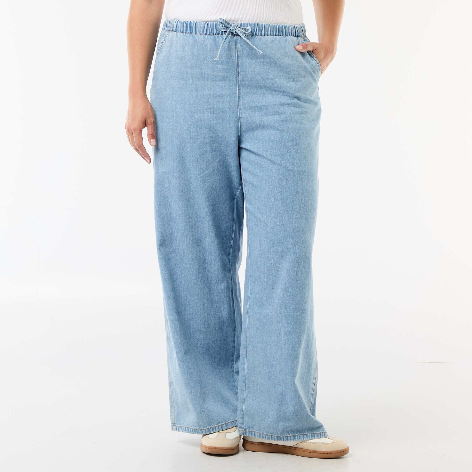 Wide-Leg Trousers with 2 Pockets BLUE