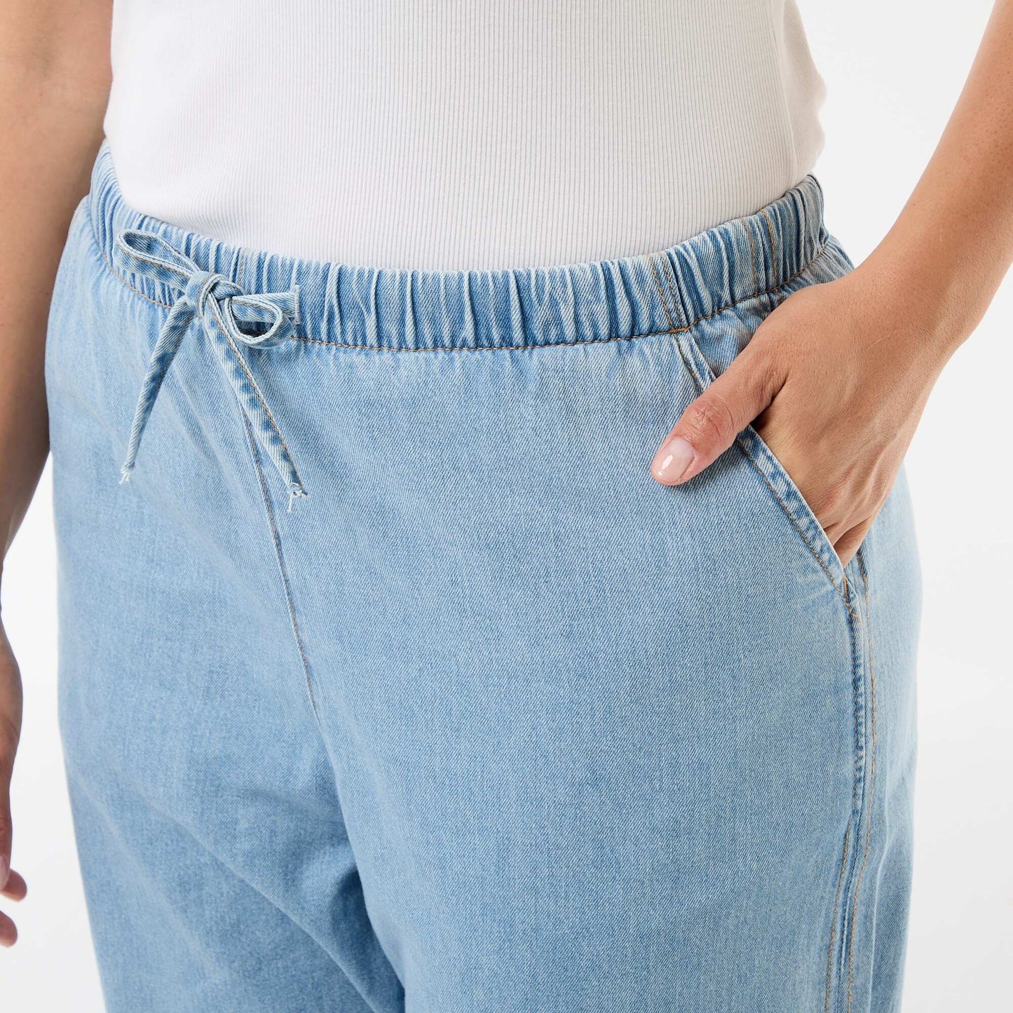 Wide-Leg Trousers with 2 Pockets BLUE
