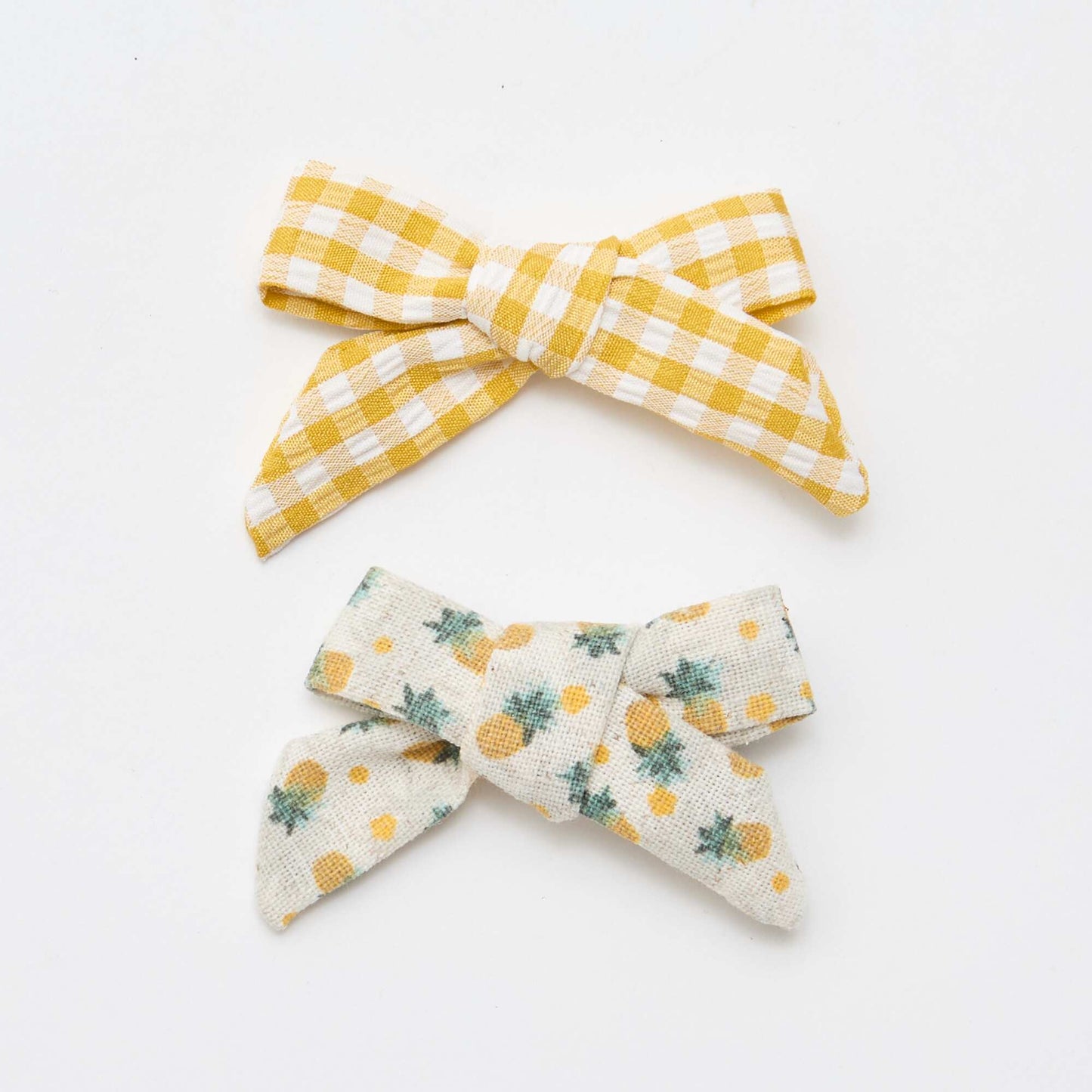 Set of 2 Bow Alligator Clips YELLOW