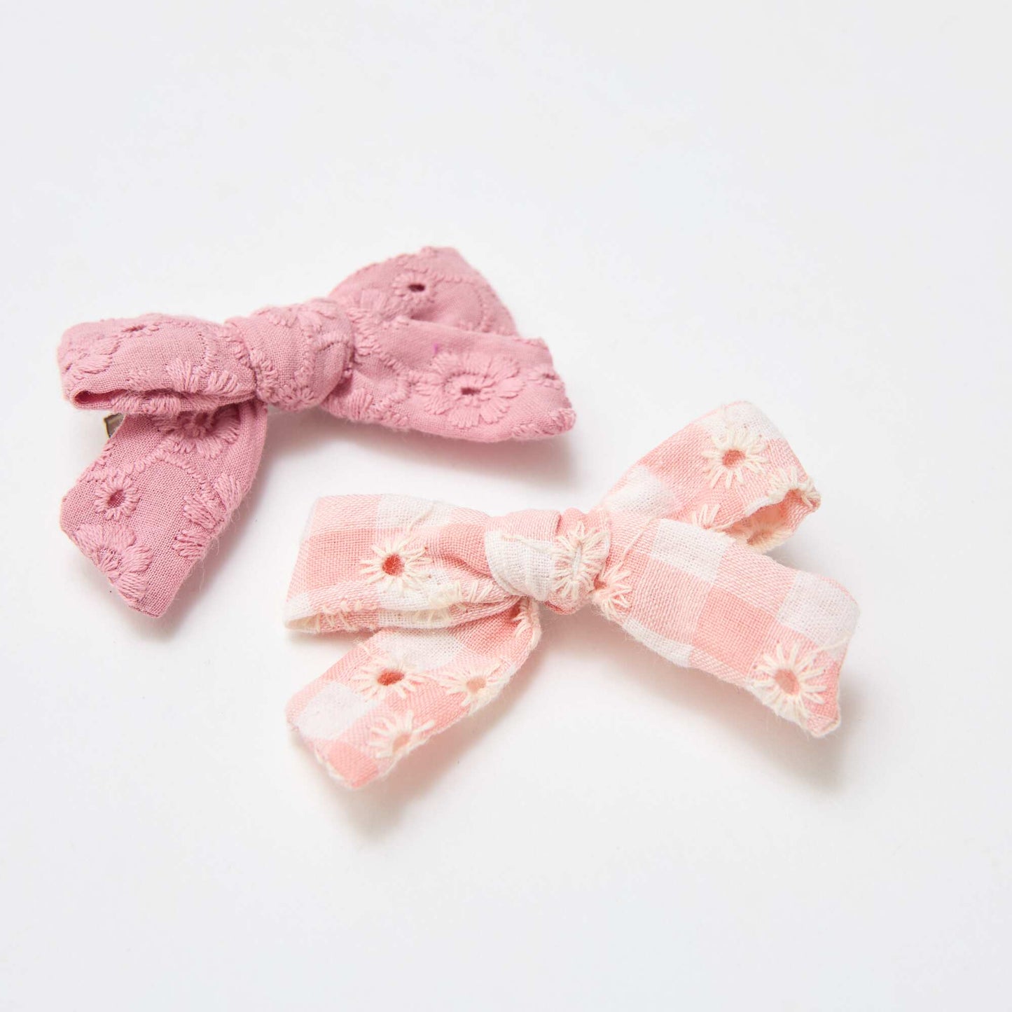 Set of 2 bow alligator clips PINK