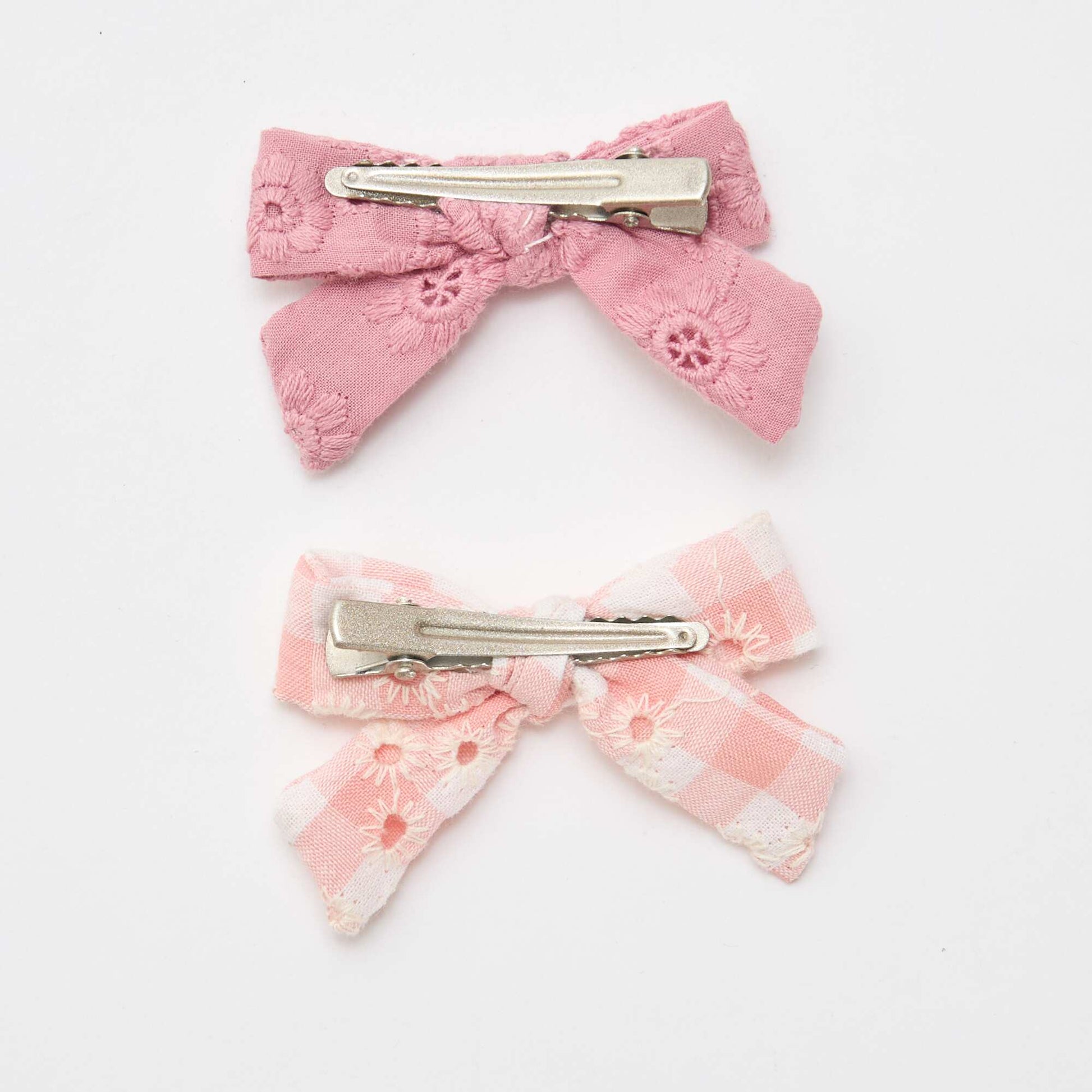 Set of 2 bow alligator clips PINK