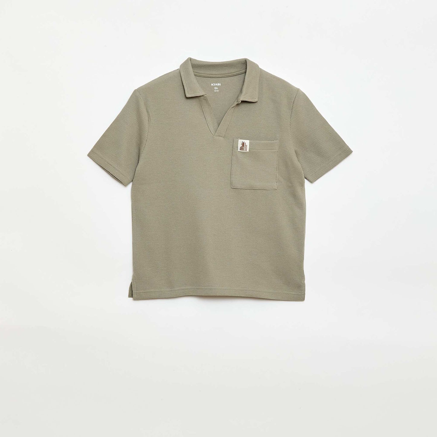 Honeycomb knit polo shirt GREEN