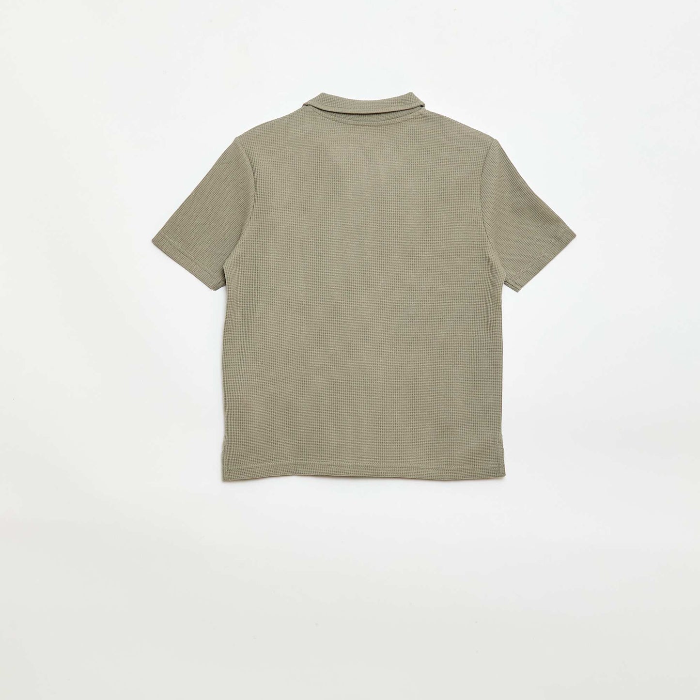 Honeycomb knit polo shirt GREEN