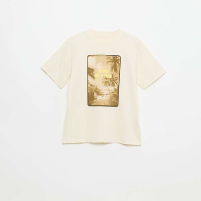 Short-sleeved graphic print T-shirt WHITE