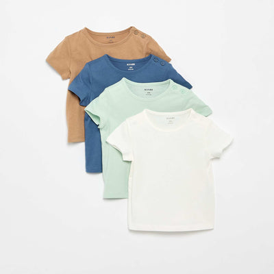 Pack of 4 Plain T-shirts WHITE