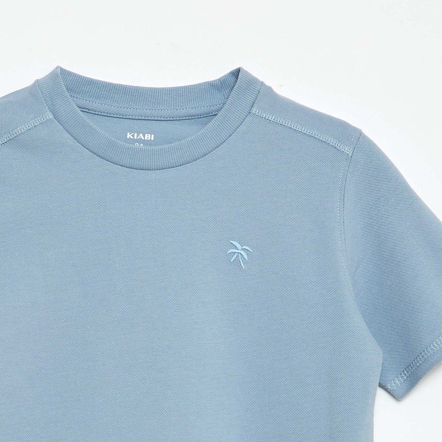Cotton piqué t-shirt and shorts set BLUE