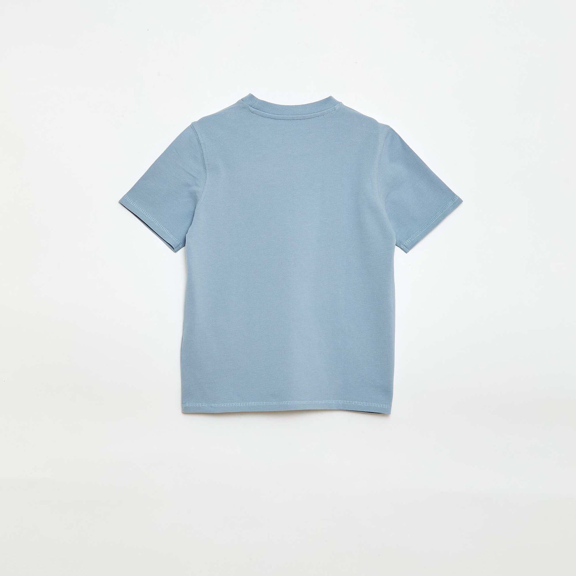Cotton piqué t-shirt and shorts set BLUE