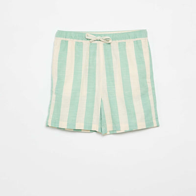 Striped shorts with elasticated waist GREEN