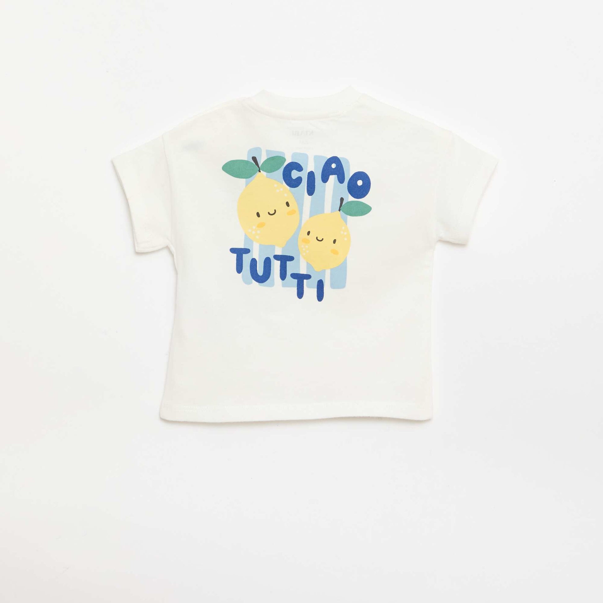 Cotton T-shirt with chest embroidery WHITE