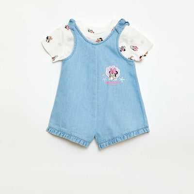 Disney Mickey Mouse T-Shirt & Romper Set WHITE