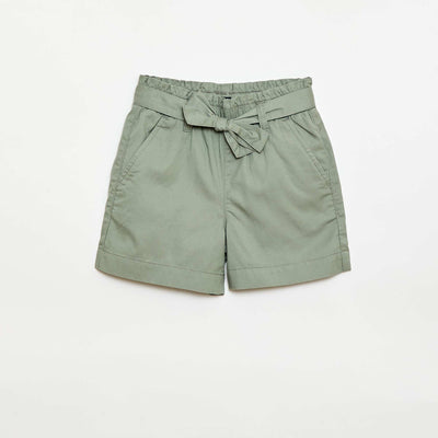 Tie-Waist Shorts GREEN