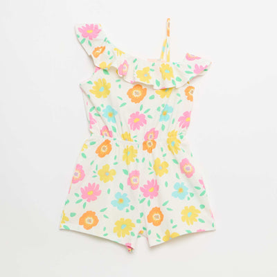 Romper with Asymmetrical Neckline WHITE