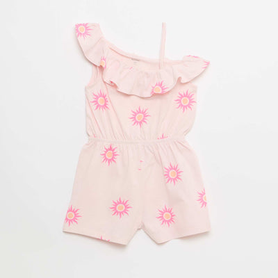 Romper with Asymmetrical Neckline PINK