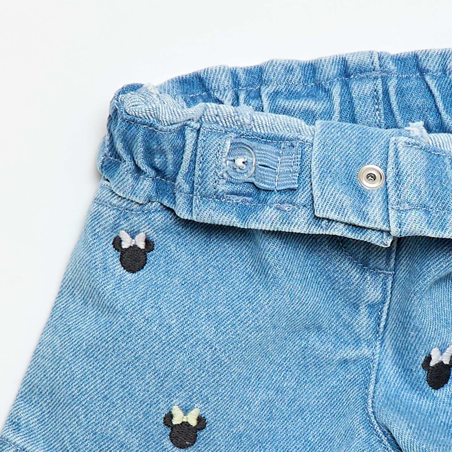 'Disney' Embroidered Denim Shorts BLUE