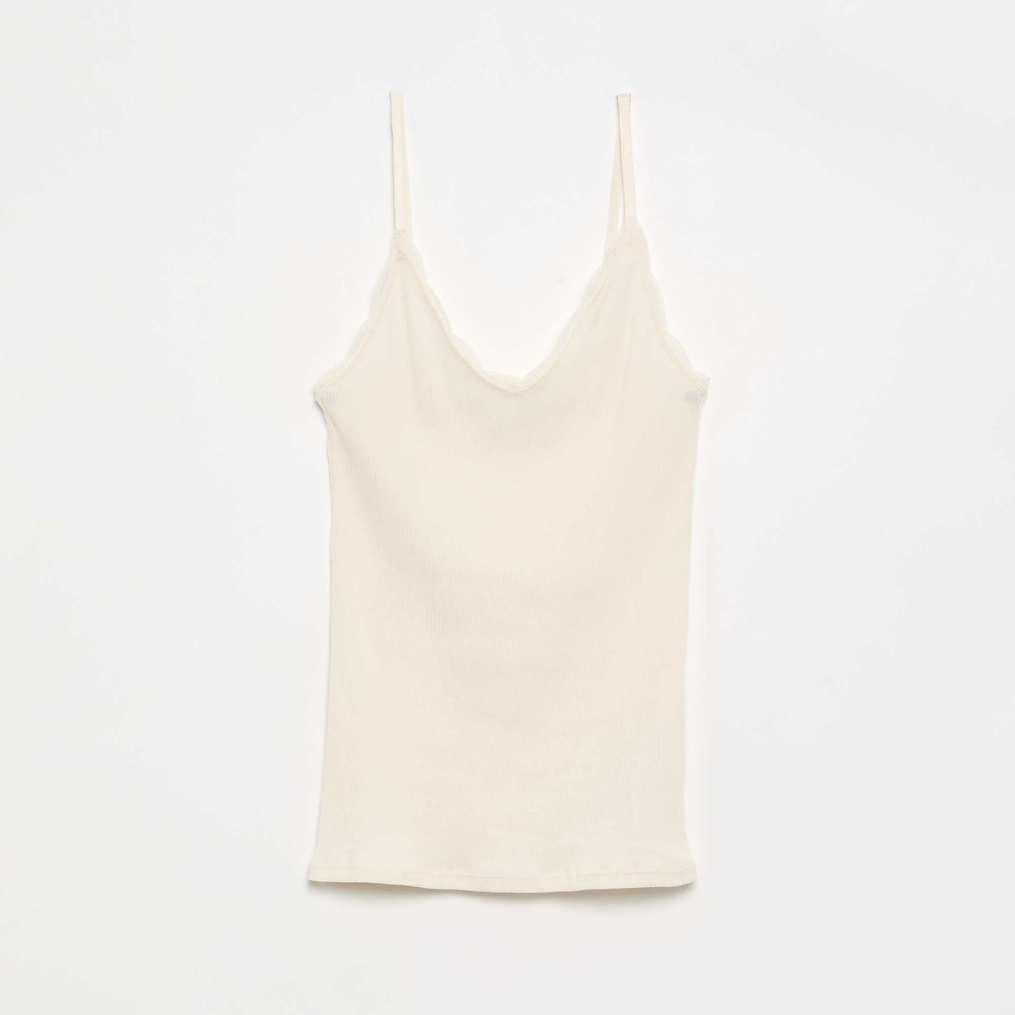 2-Pack Ribbed Lace Trim Tank Tops BLACK