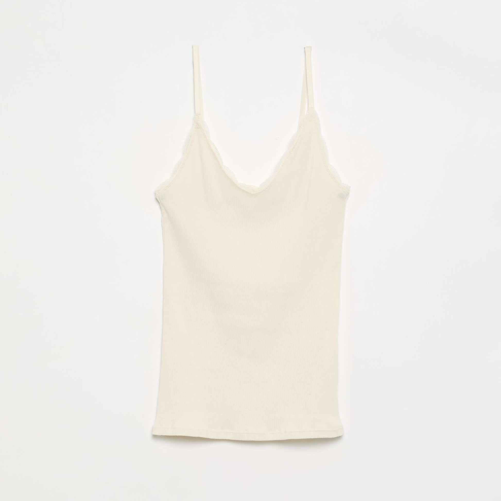 2-Pack Ribbed Lace Trim Tank Tops BLACK