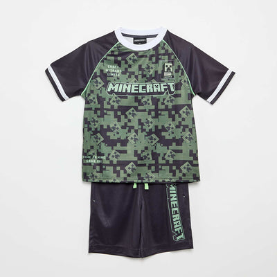 Minecraft Bermuda Shorts + T-shirt Set BLACK