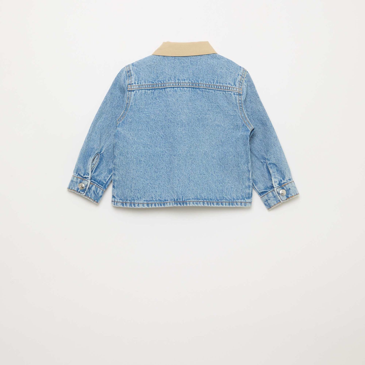 Denim Jacket with Contrasting Point Collar BLUE
