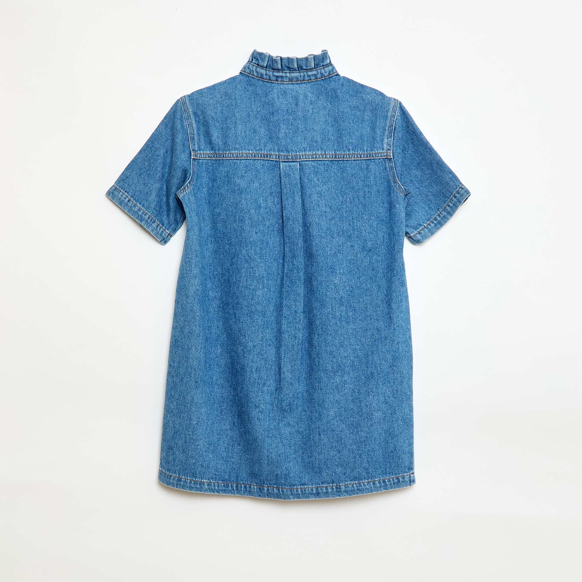 Denim Mao Collar Dress BLUE