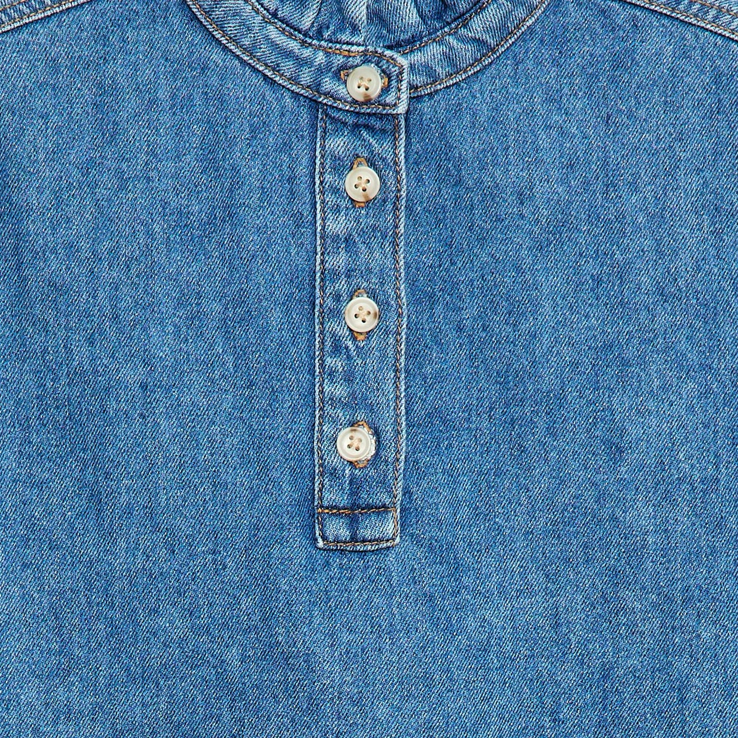 Denim Mao Collar Dress BLUE