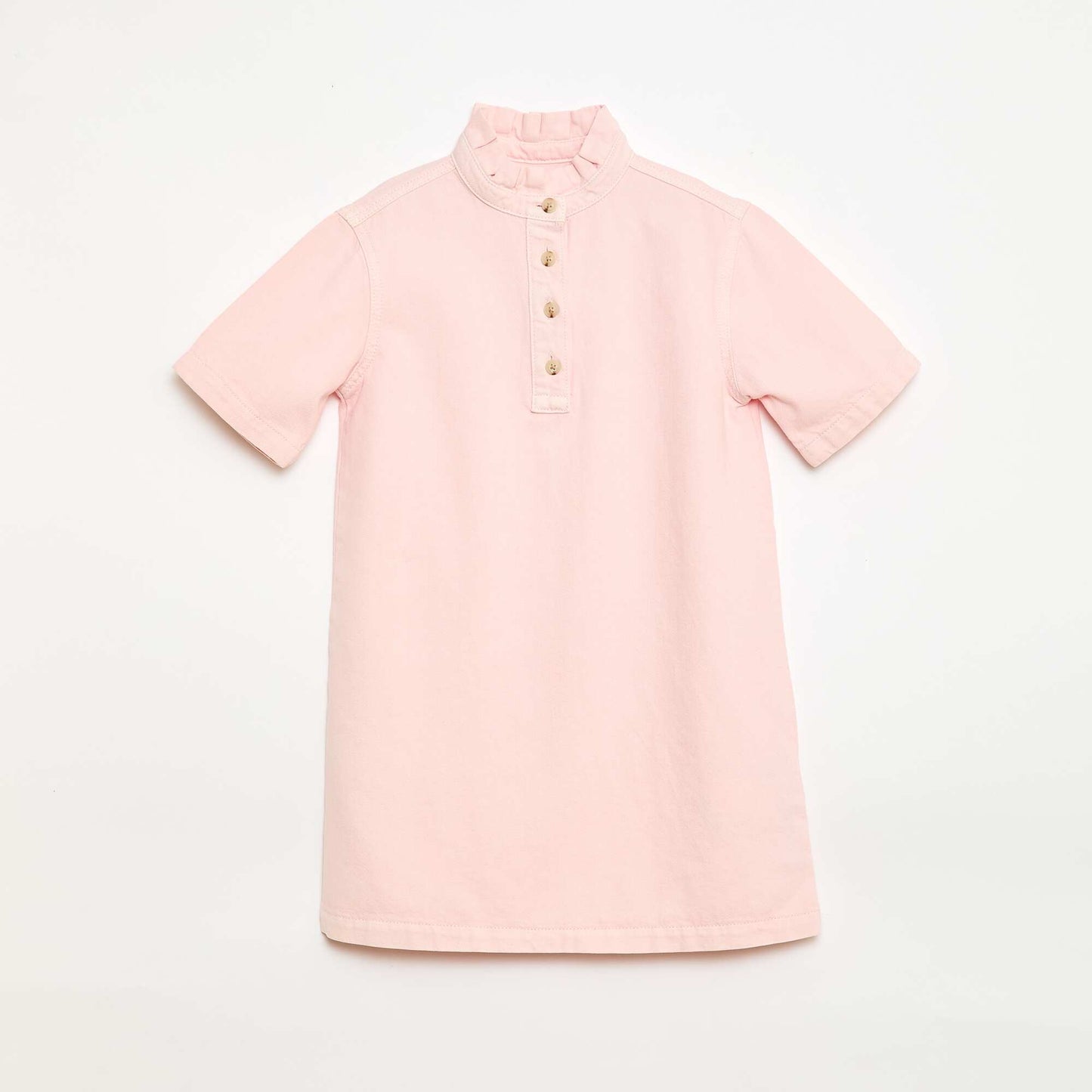 Denim Mao Collar Dress PINK