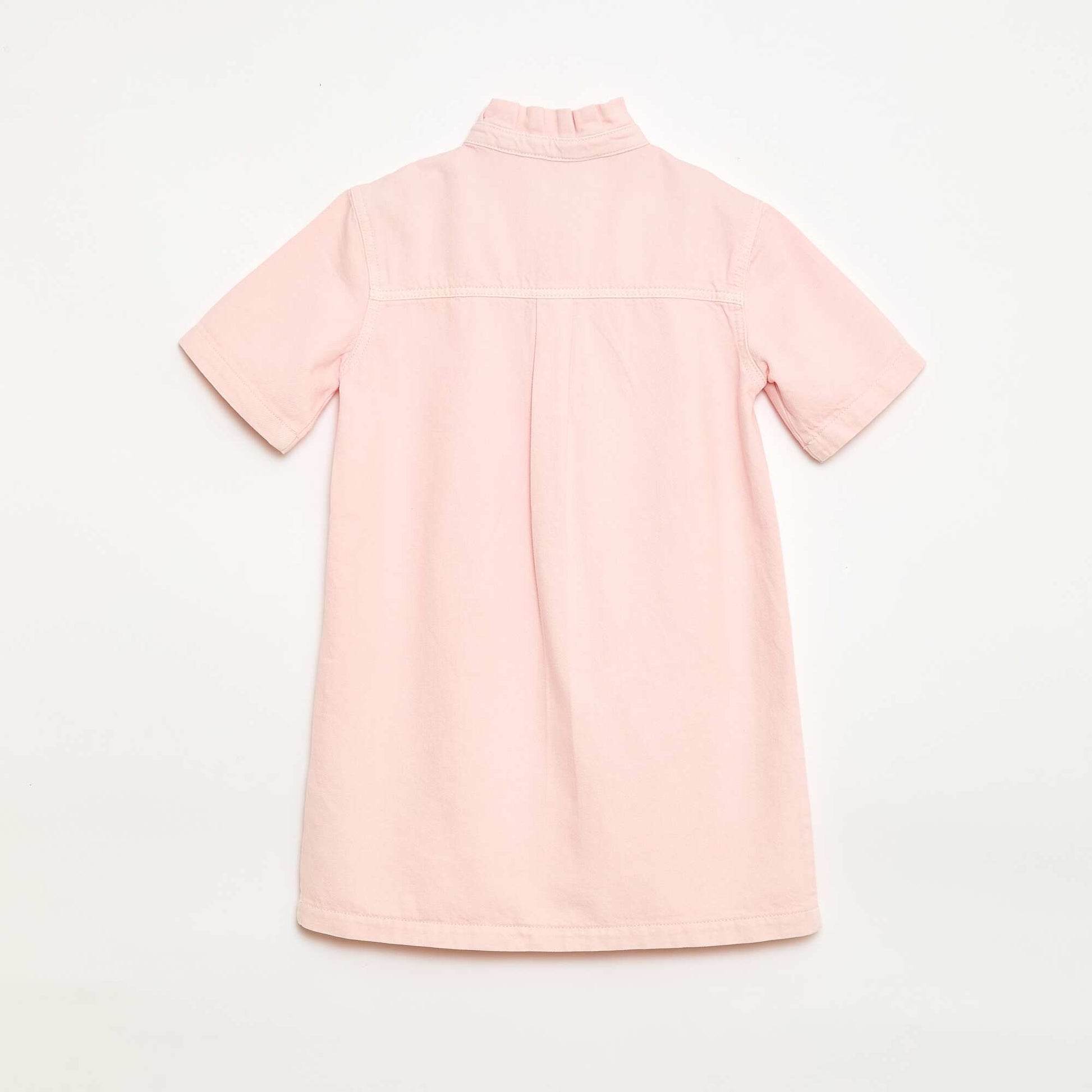 Denim Mao Collar Dress PINK