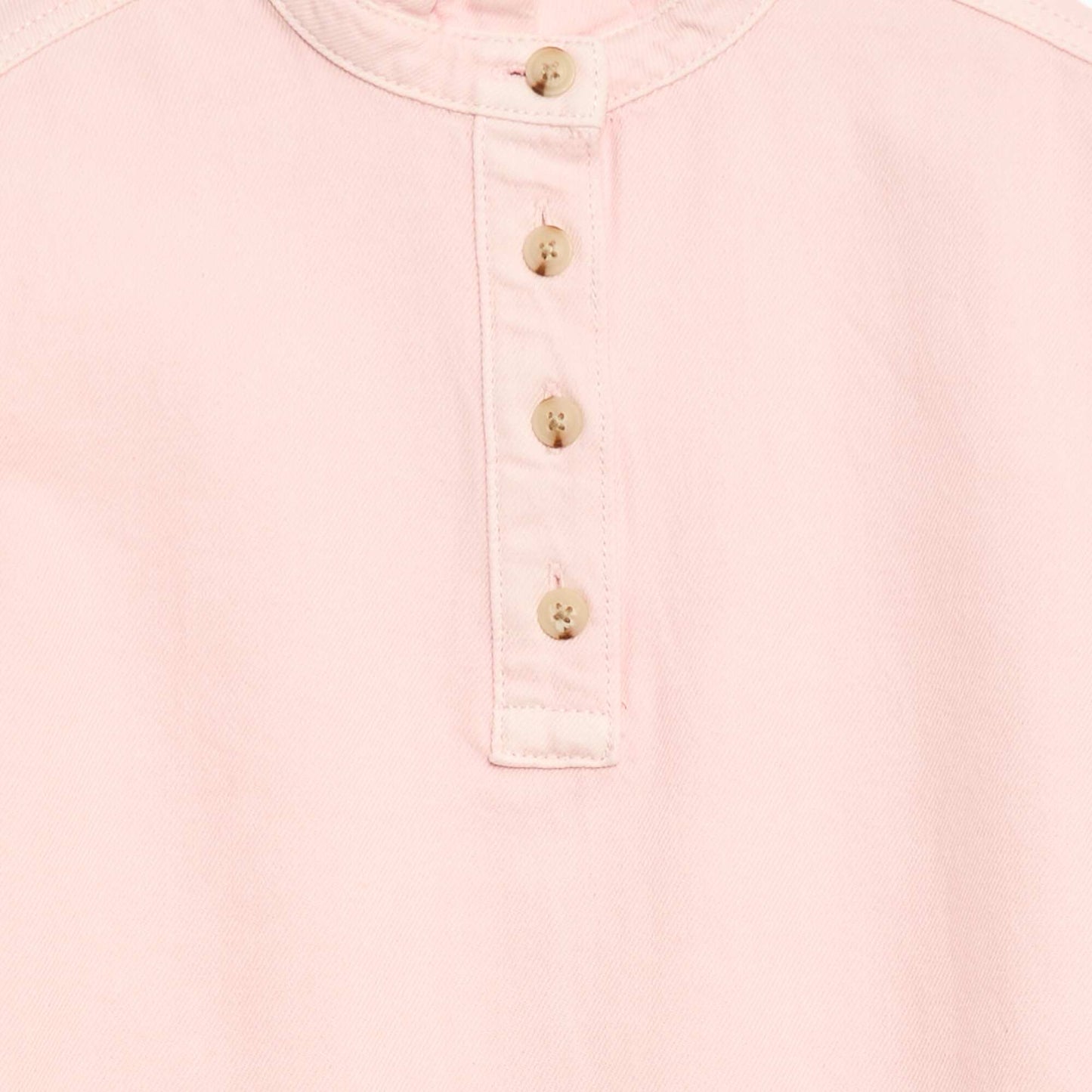 Denim Mao Collar Dress PINK