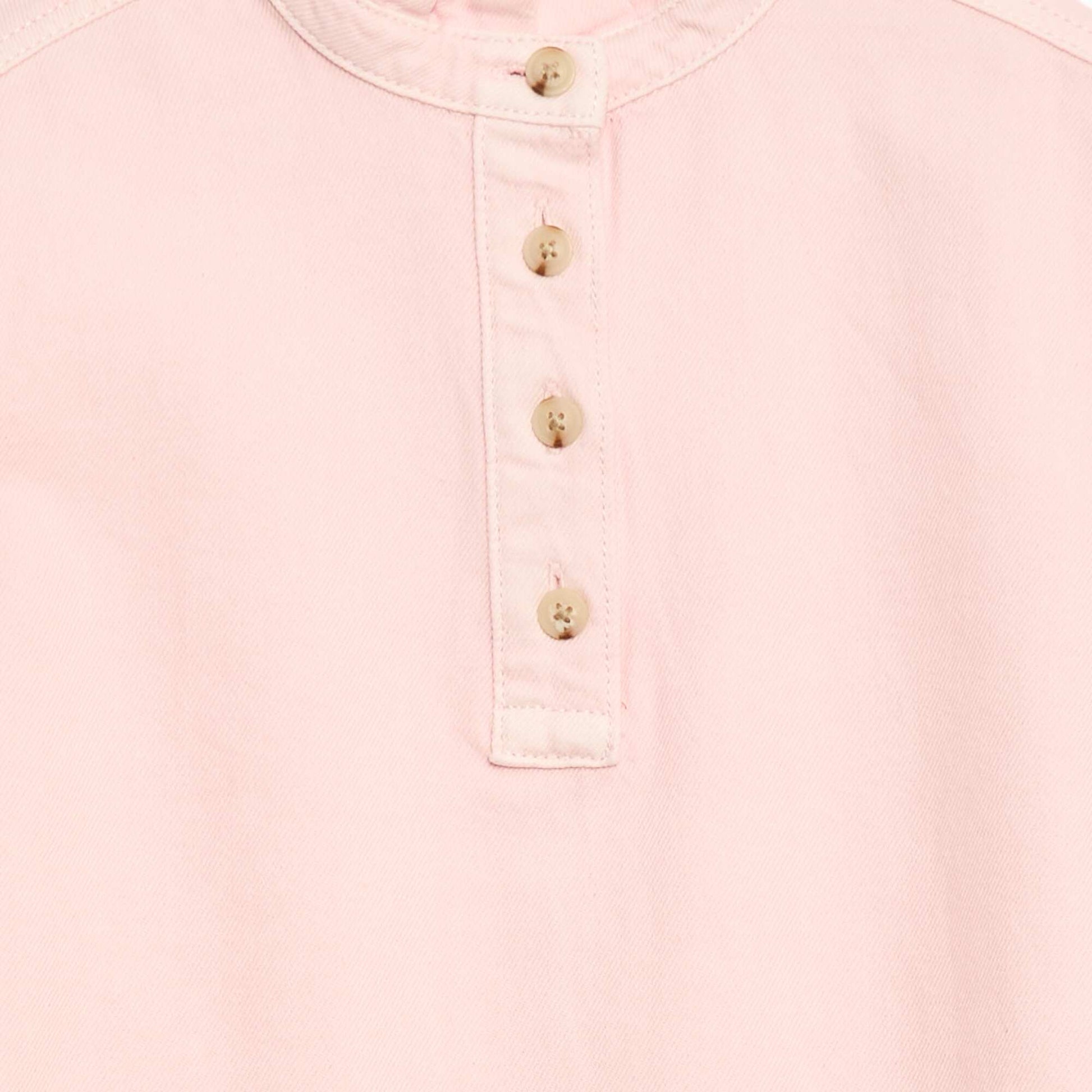 Denim Mao Collar Dress PINK