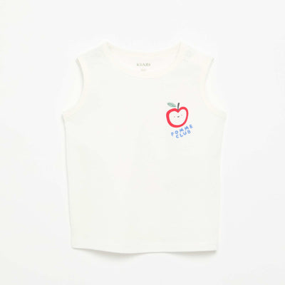 Tank Top with Chest Patch WHITE