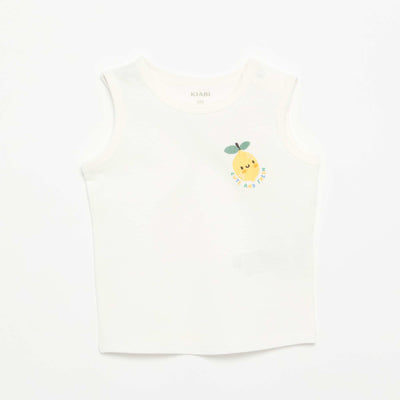 Tank Top with Chest Patch WHITE