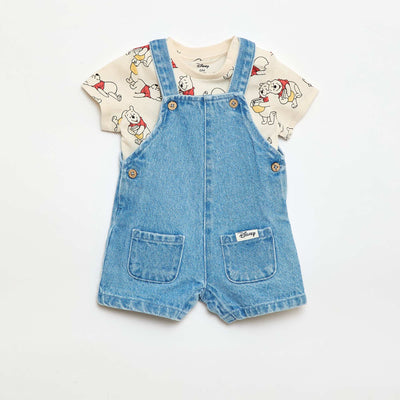 Mickey Disney T-shirt + Dungarees Set - 2 Pieces BEIGE