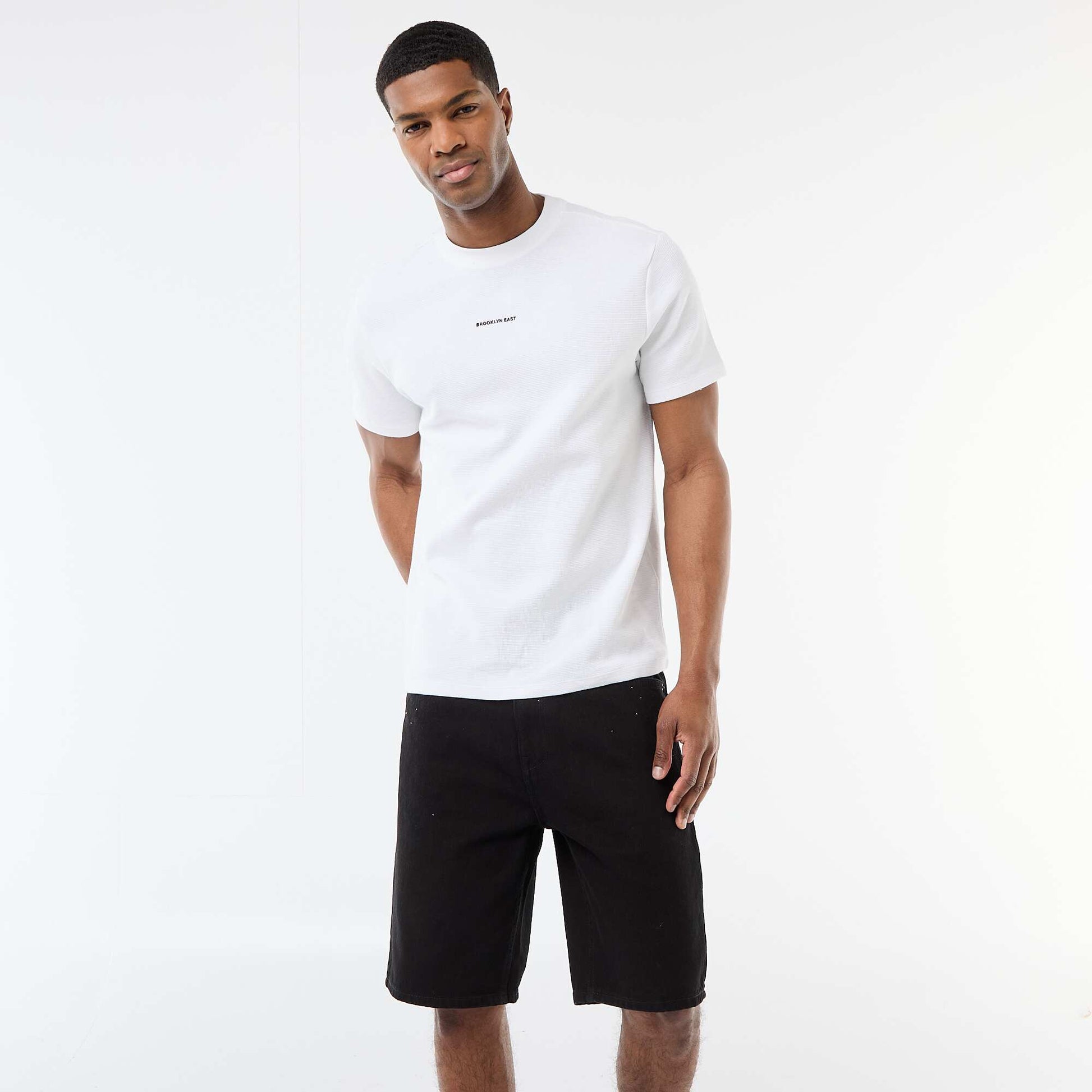 Short-Sleeved Cotton Piqué T-Shirt WHITE