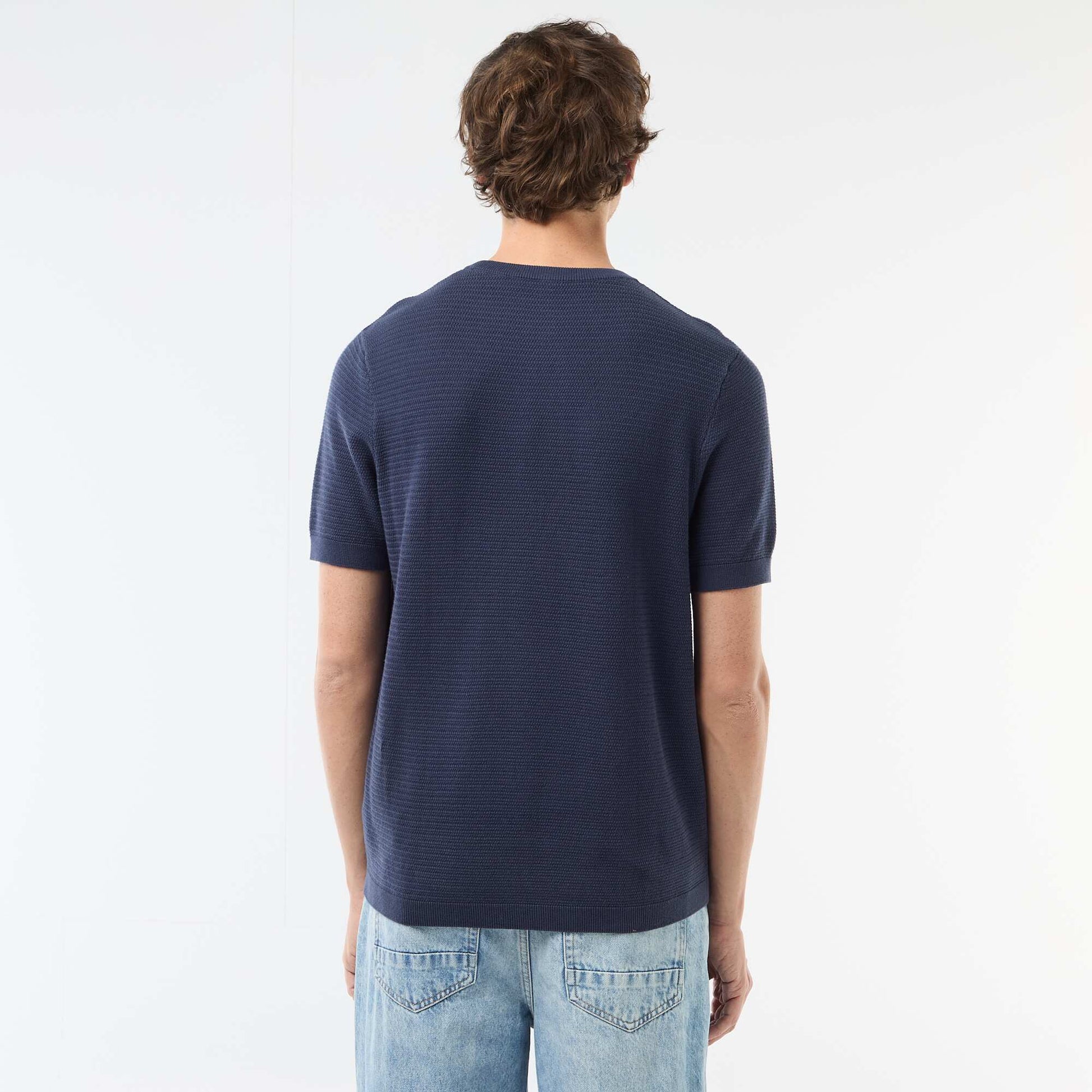 Textured Short-Sleeve T-shirt BLUE