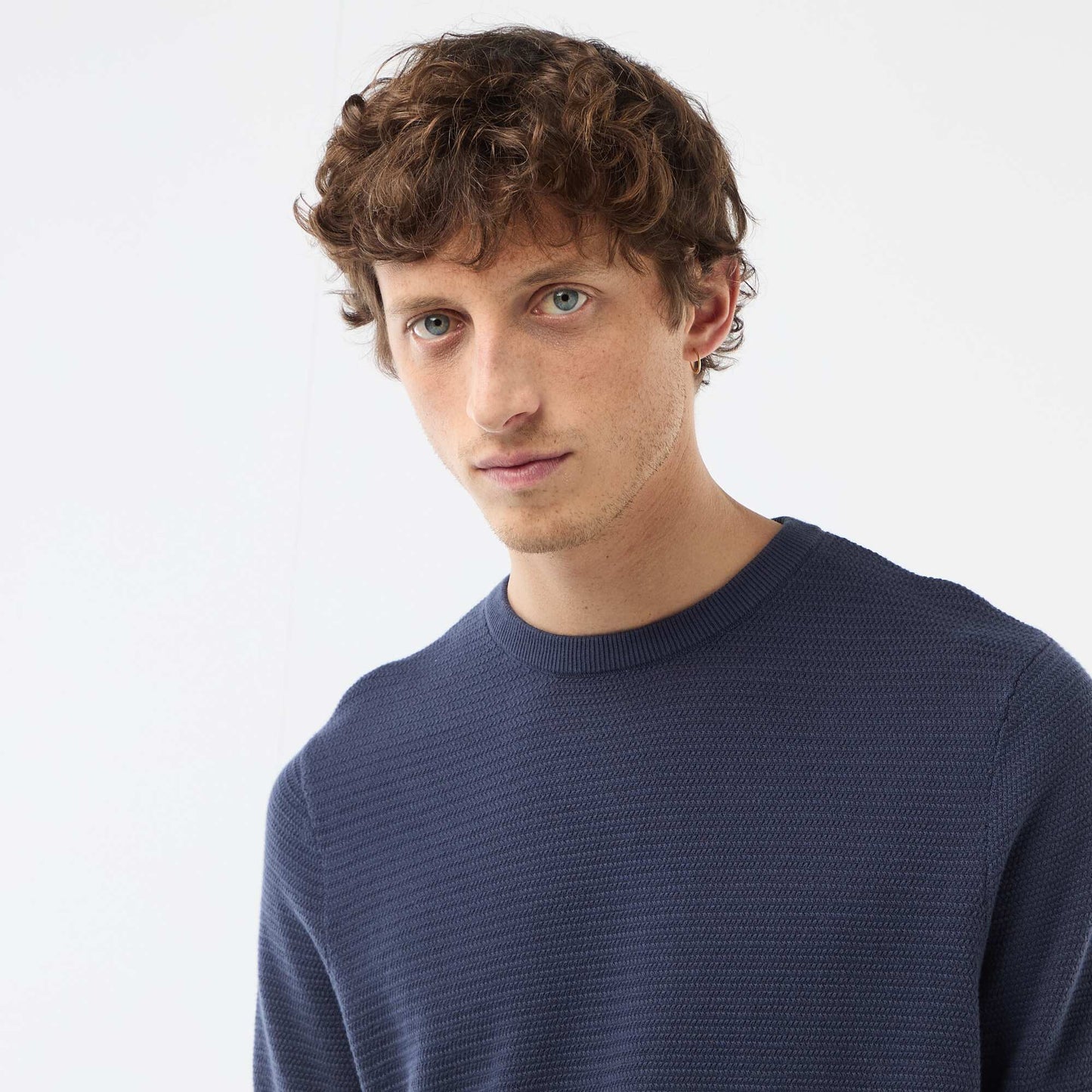 Textured Short-Sleeve T-shirt BLUE