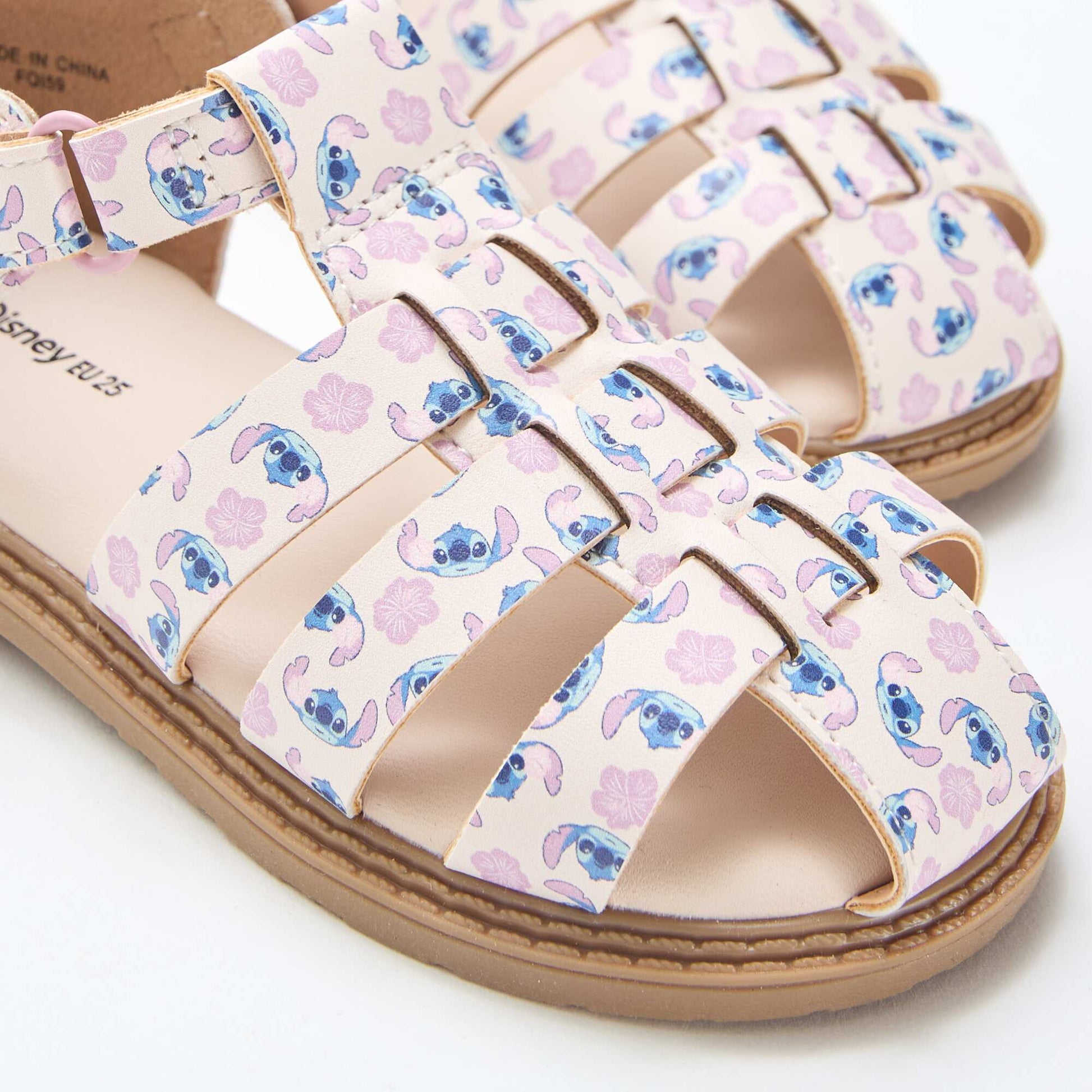 All-Over 'Disney' 'Stitch' Strap Sandals PINK