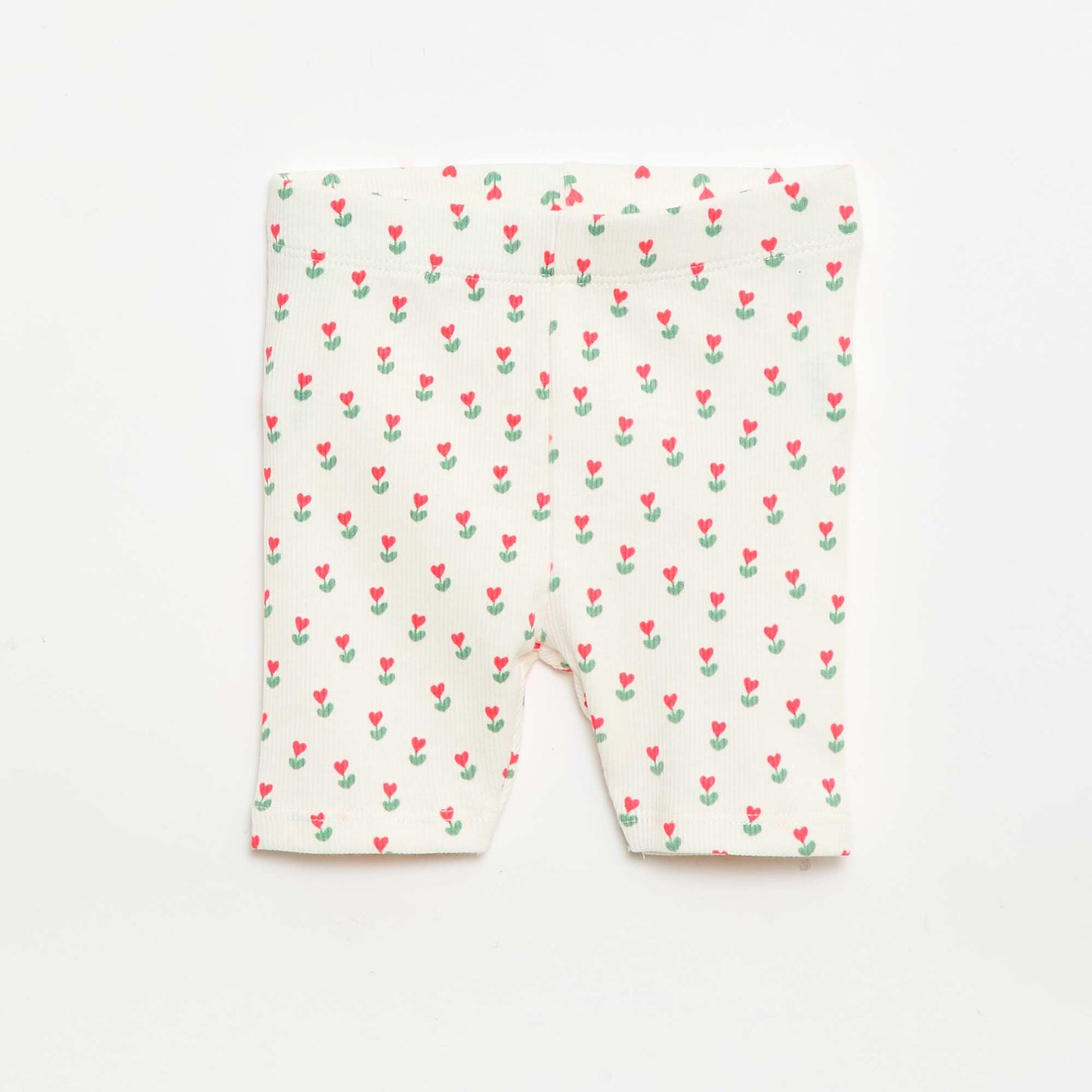Ribbed T-shirt and Bike Shorts Set - 2-piece PINK