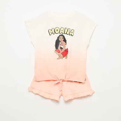 Ruffled Shorts and 'Disney' T-shirt Set ORANGE