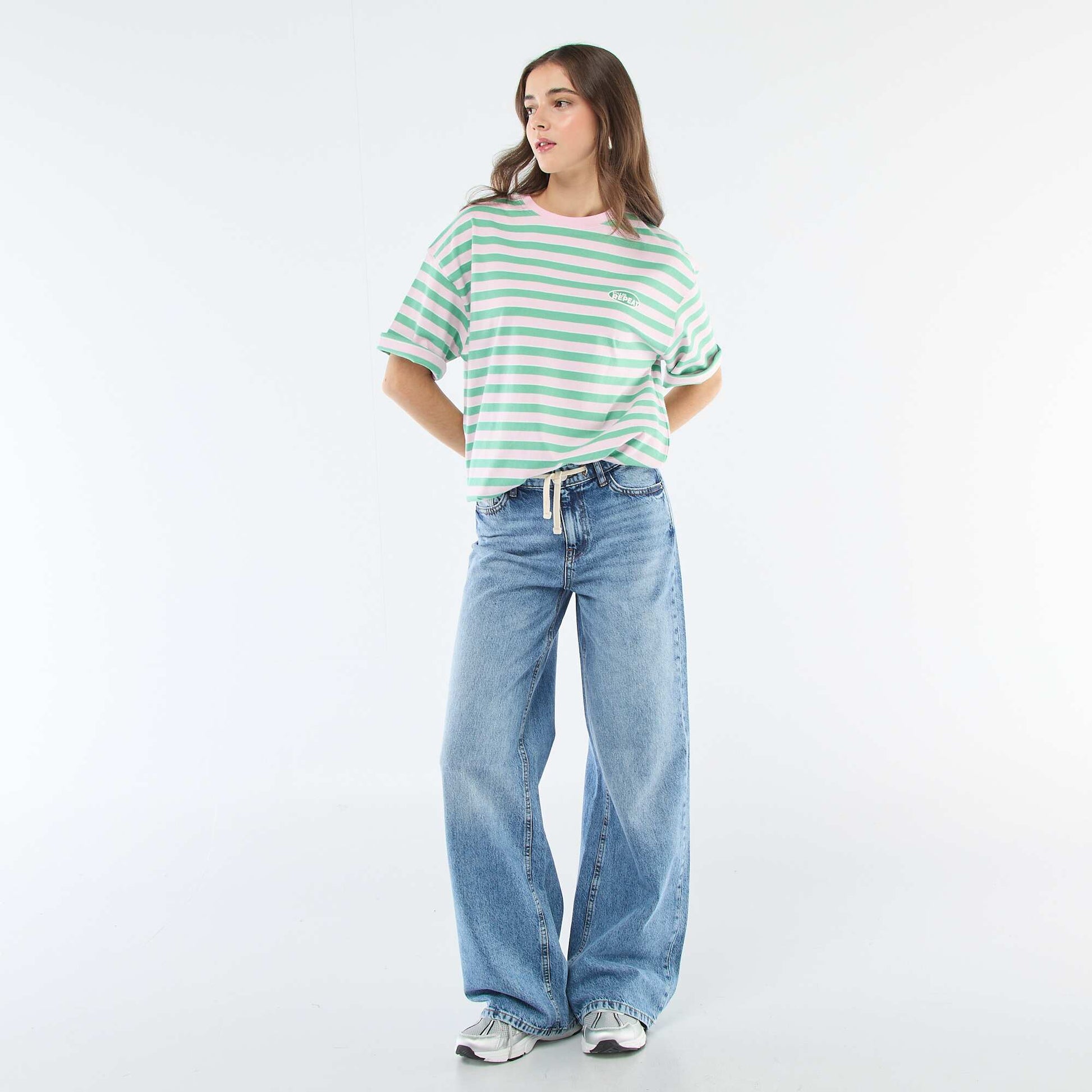 Wide Stripe T-shirt PINK