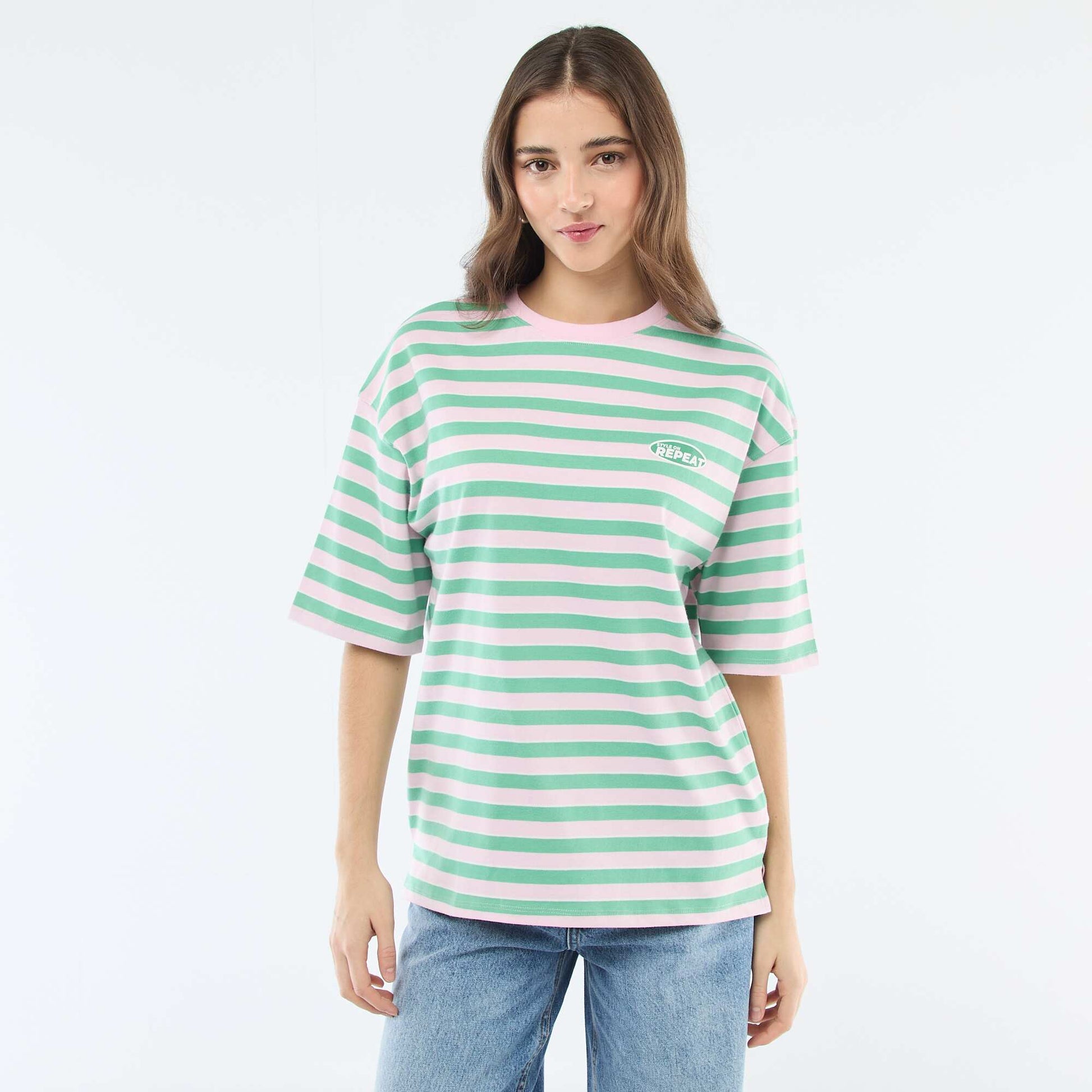 Wide Stripe T-shirt PINK