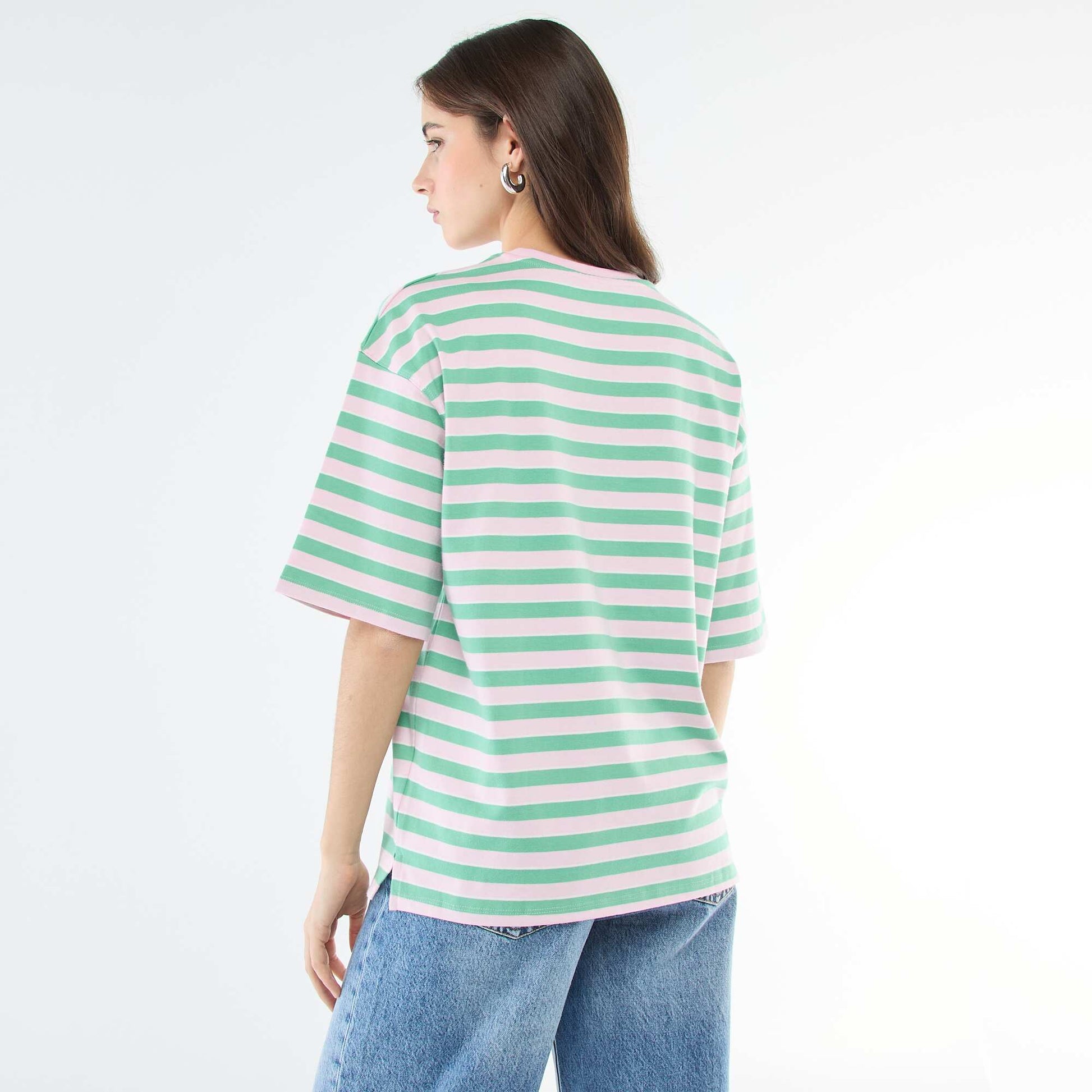 Wide Stripe T-shirt PINK