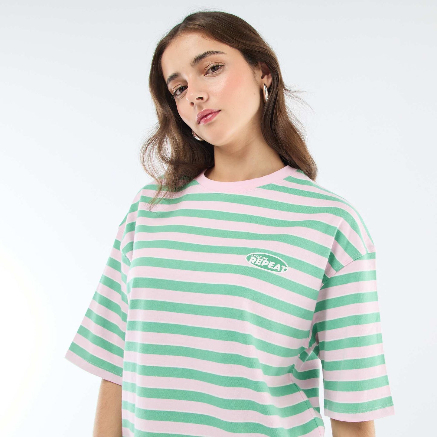 Wide Stripe T-shirt PINK