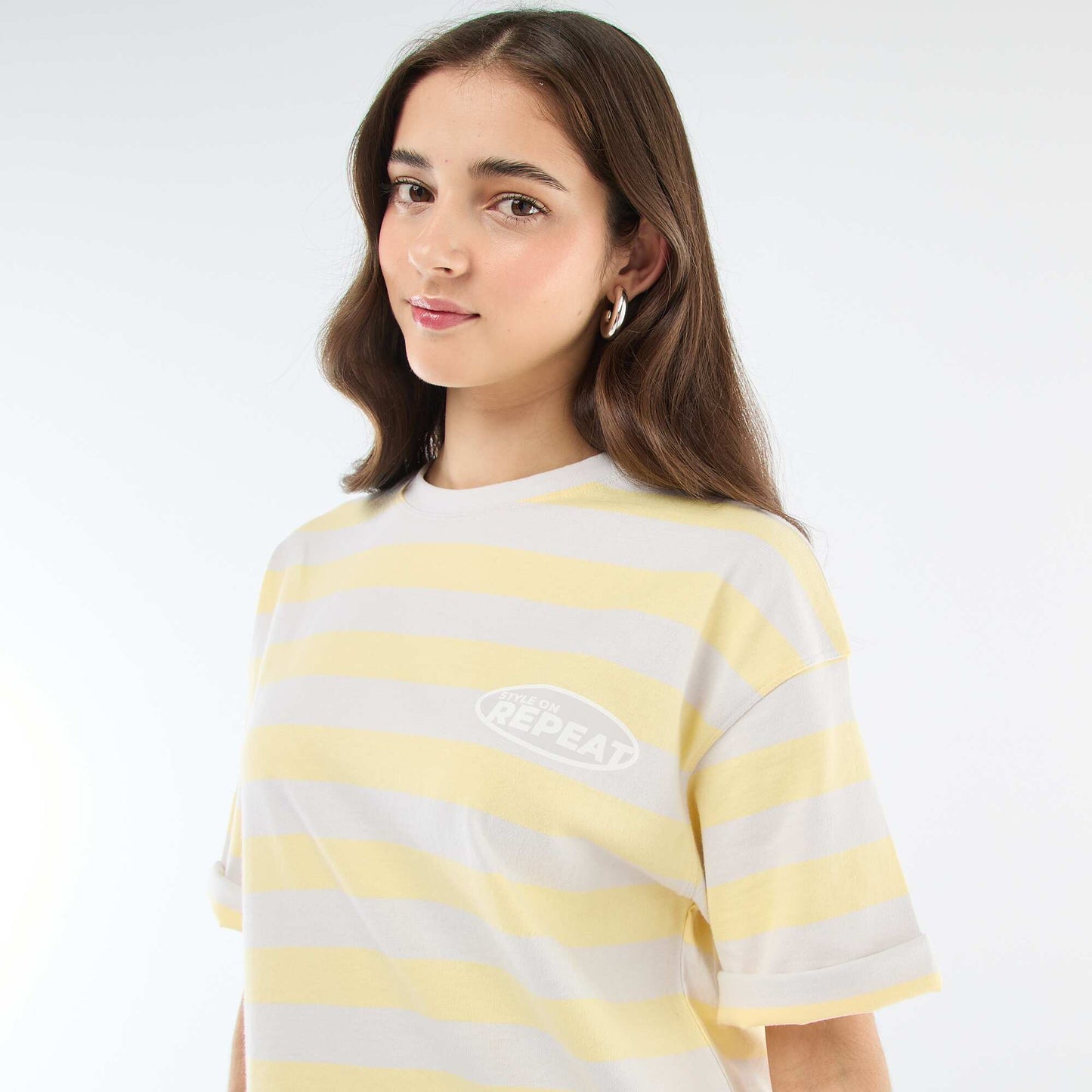 Wide Stripe T-shirt GREY