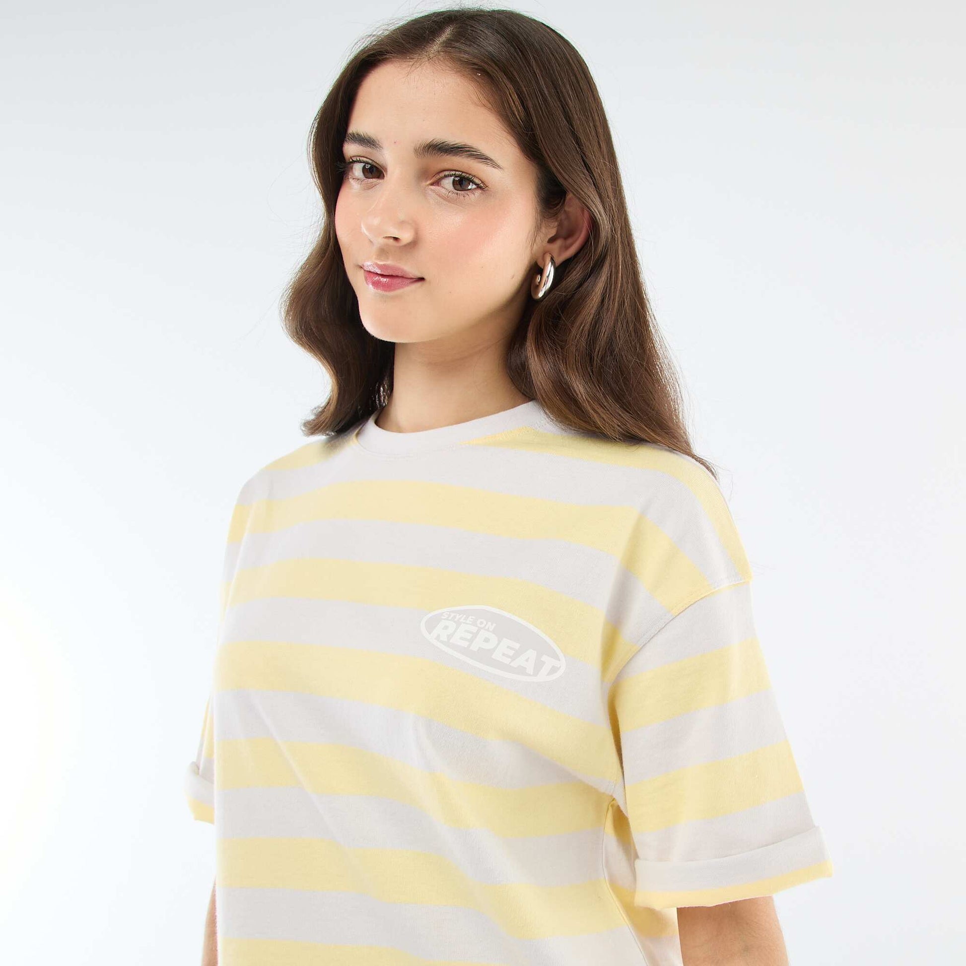 Wide Stripe T-shirt GREY