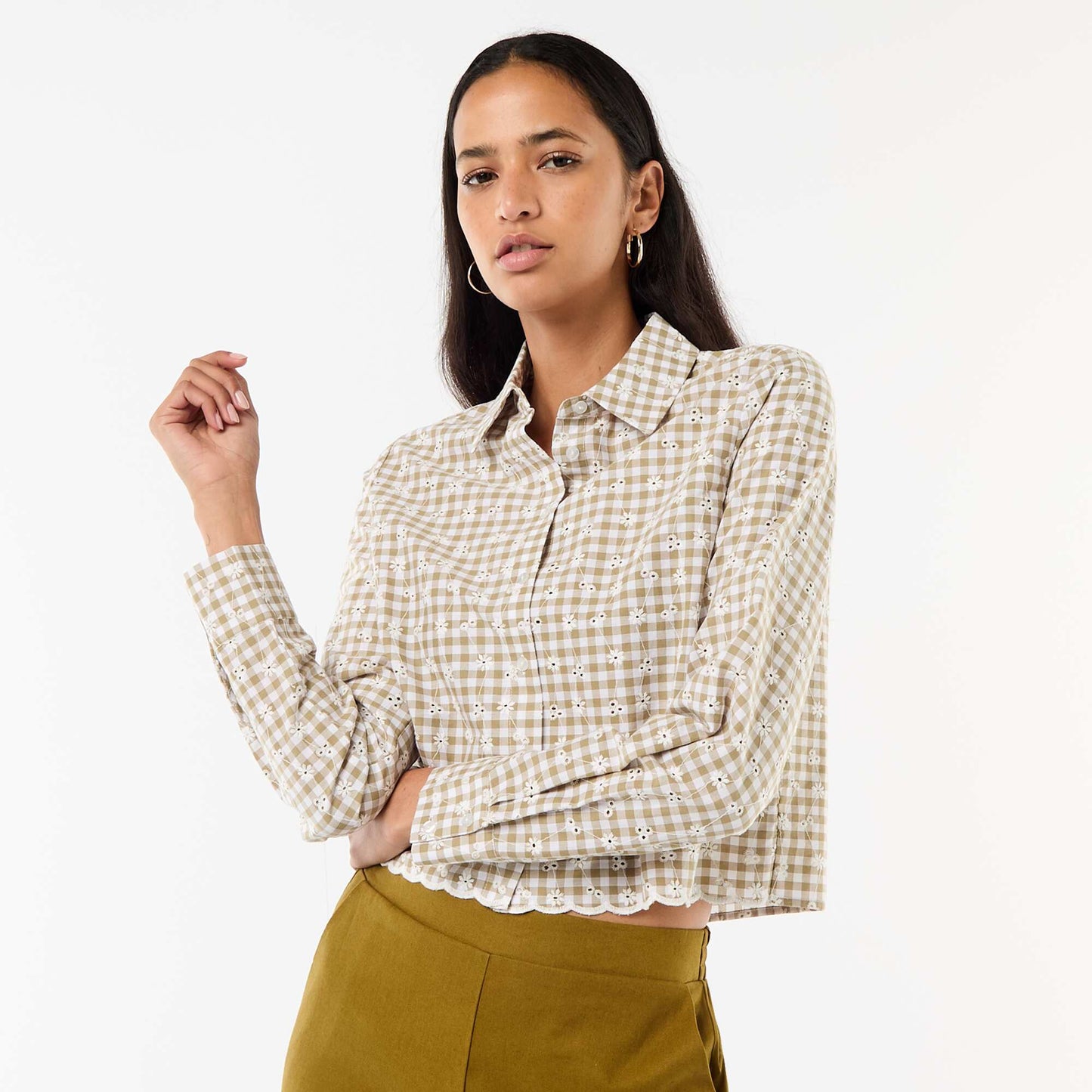 All-Over Embroidered Shirt GREEN