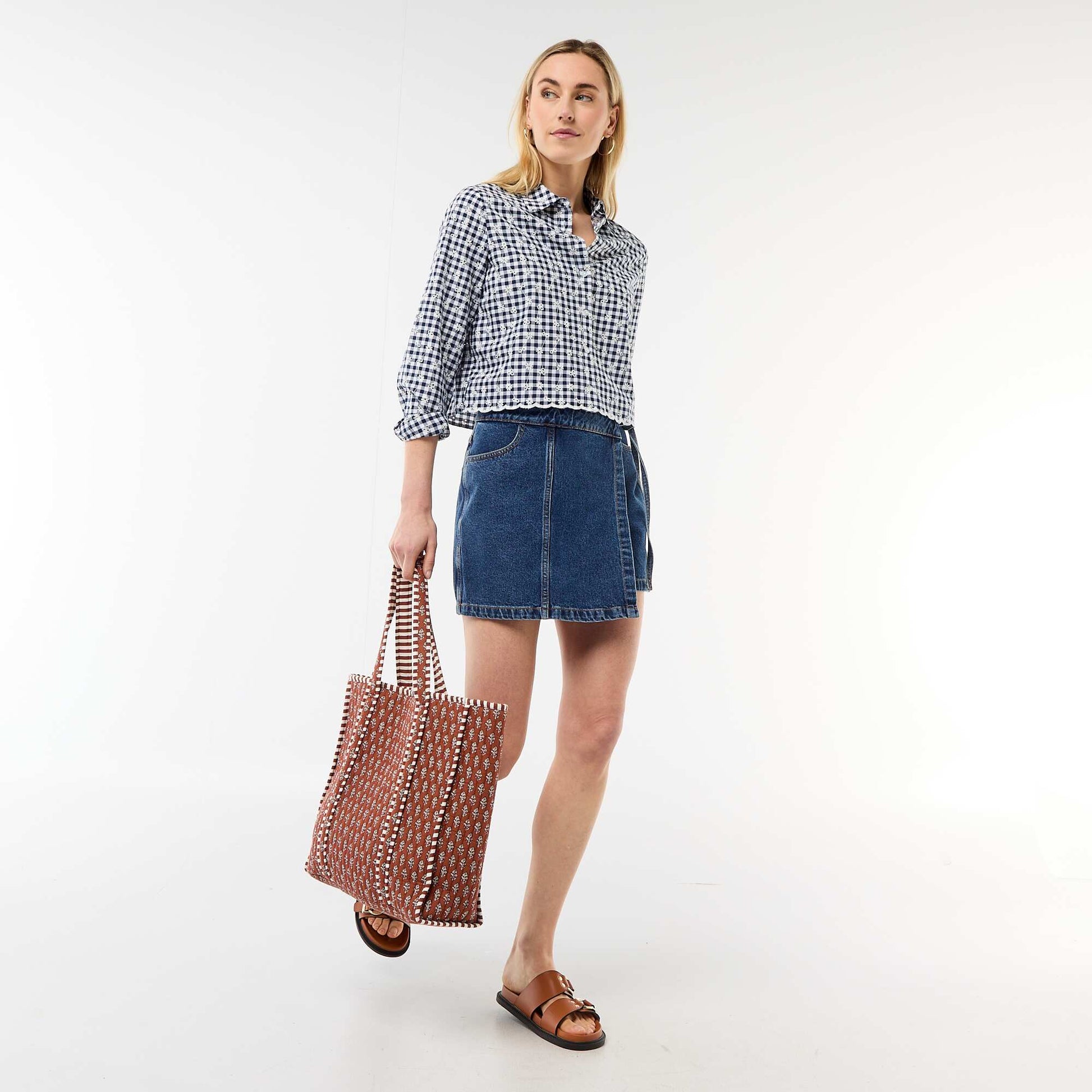 All-Over Embroidered Shirt BLUE