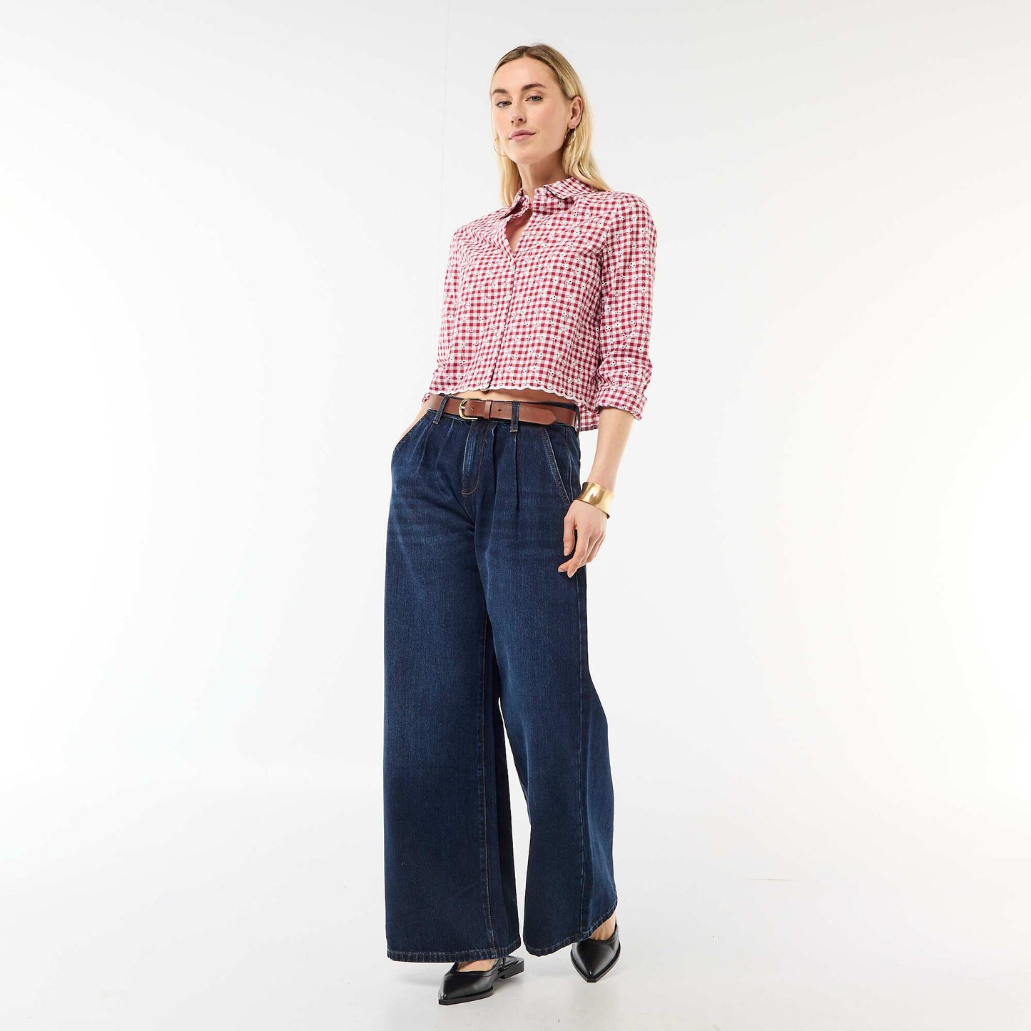 All-Over Embroidered Shirt RED