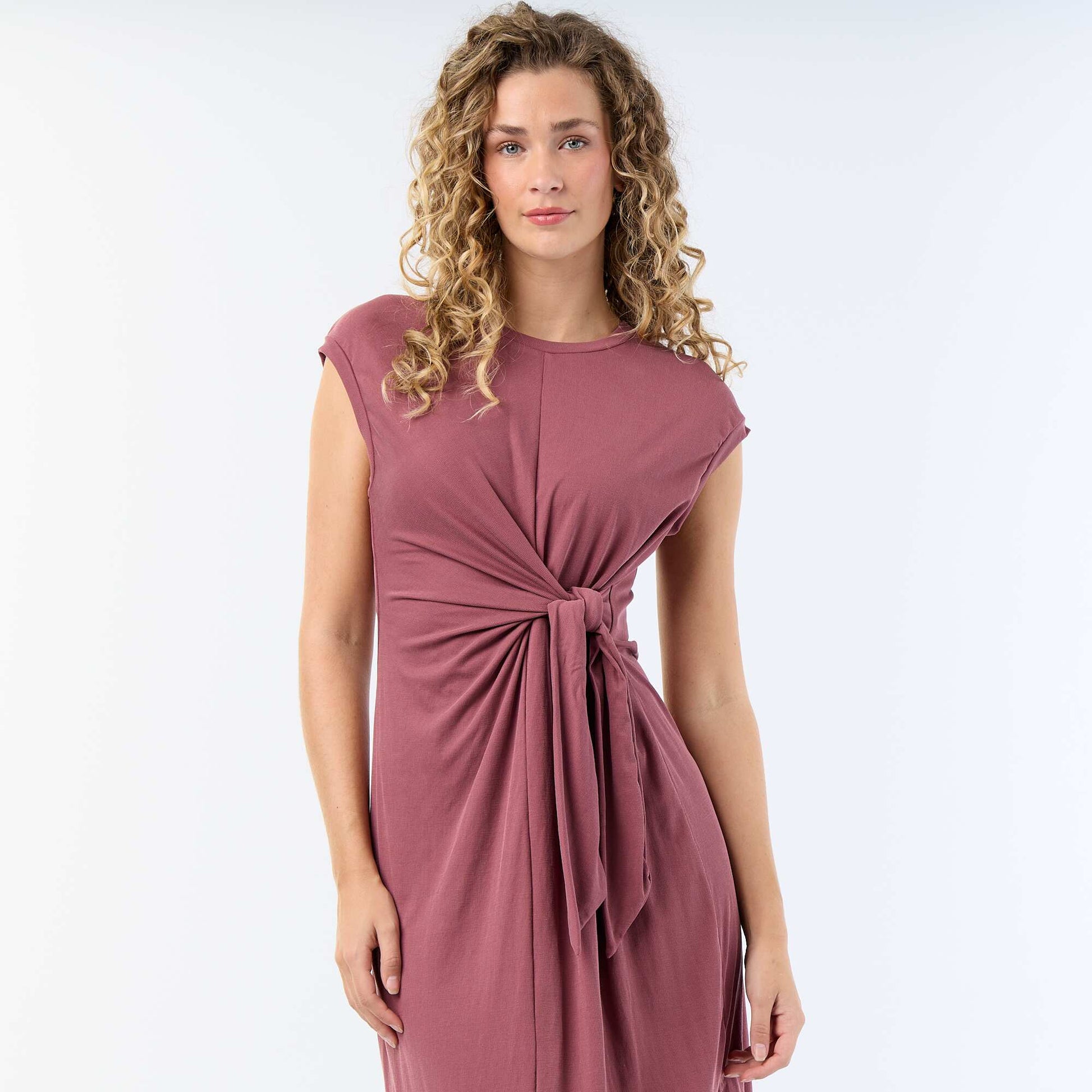 Long Tie-Waist Dress PINK