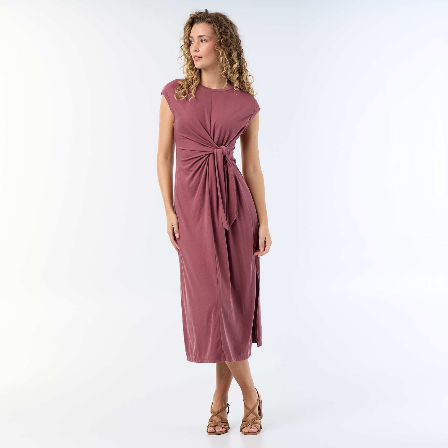 Long Tie-Waist Dress PINK