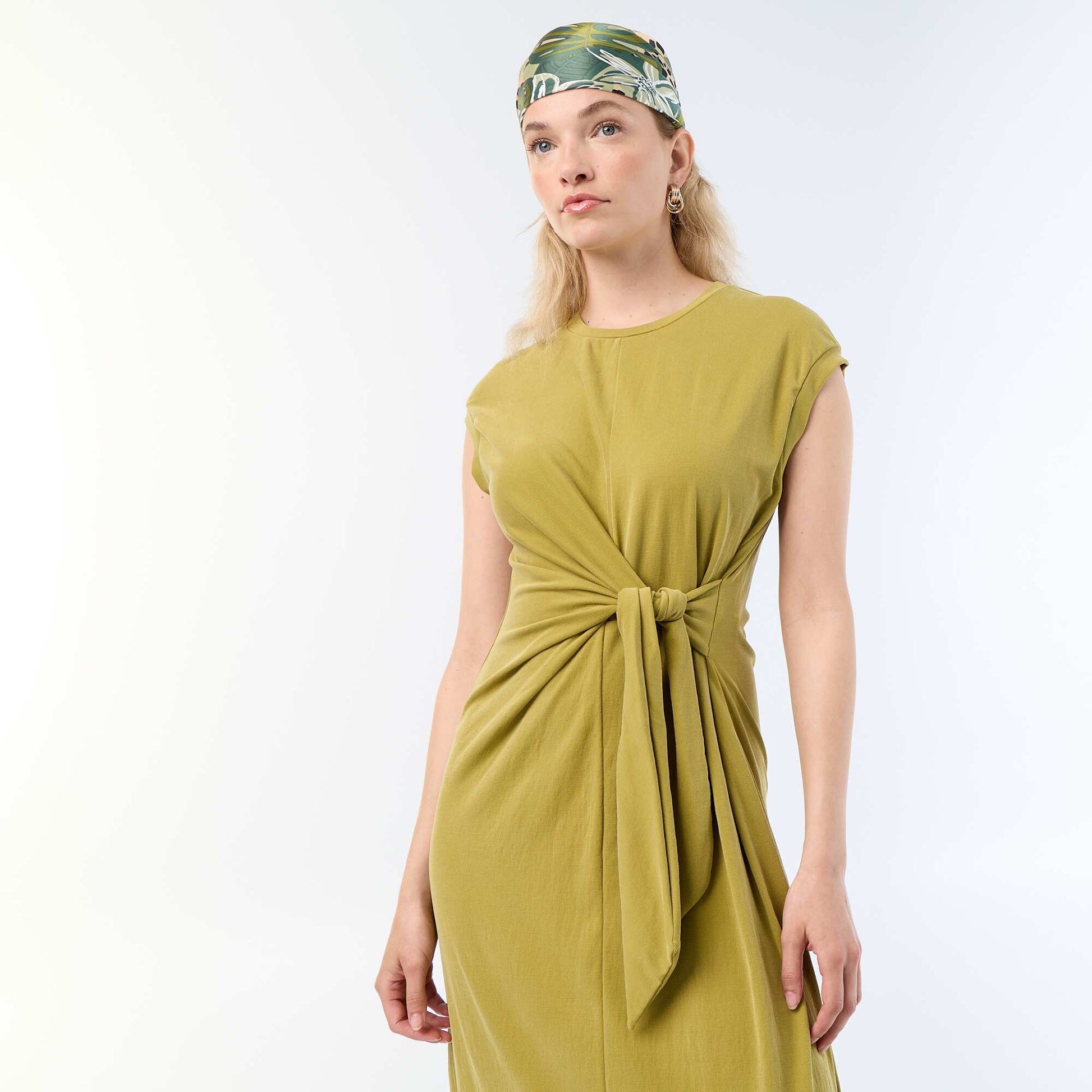 Long Tie-Waist Dress GREEN